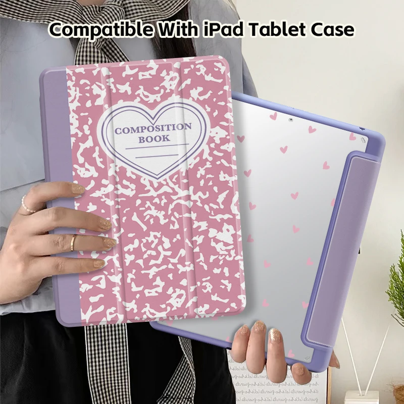 Versatile iPad Case with Sleep/Wake Feature and Pen Slot - Double-Sided Printing Design