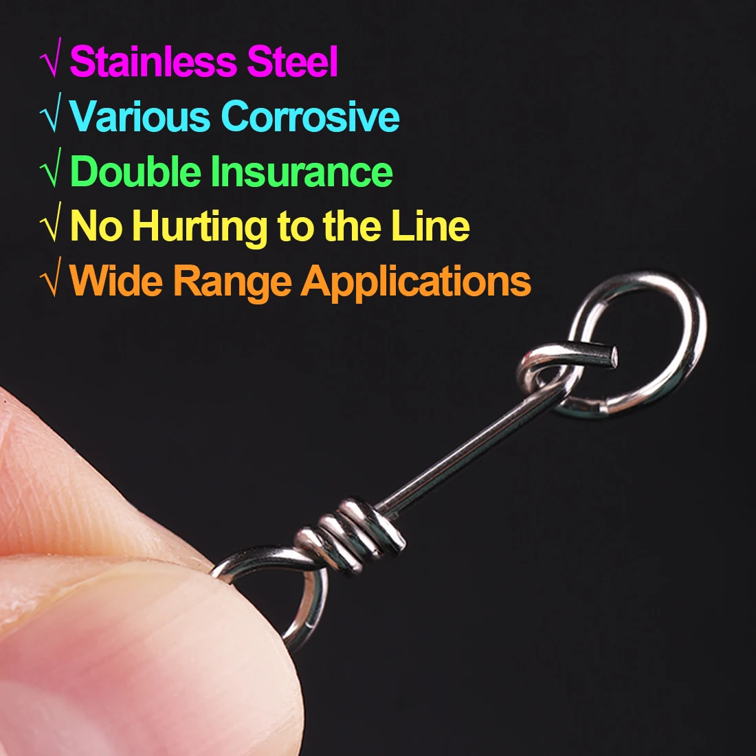 Snap Fishing 50-200Pcs - Connecteurs Rapides pour Leurres, Clips Inox Résistants Eau Salée