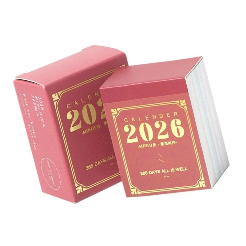 2026 소형 책상 달력 365일 일일 계획 및 메모 일정 정리를 위한 종이 달력 쓰기 패드 떼어내기