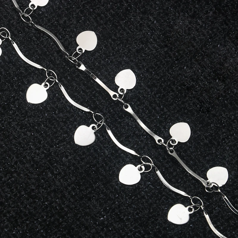 Stainless steel simple and versatile temperament sexy elegant sequin women's tassel jewelry waist chain body chain