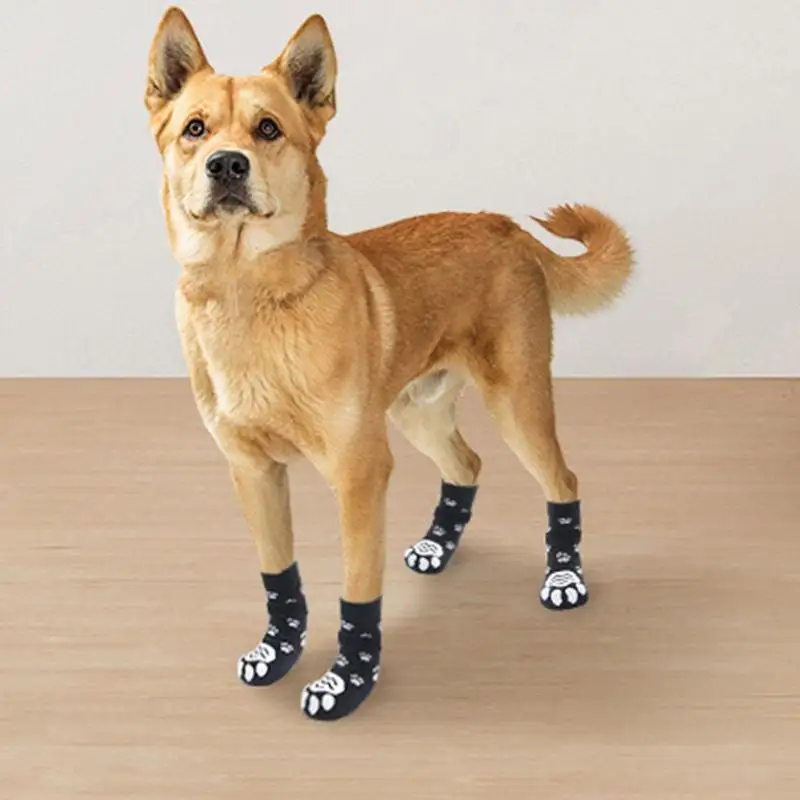 Anti-Slip Dog Socks Adjustable Pet Non-Slip Paw Protection With Paw Pattern  For Puppy Dog Indoor Traction Control Wear On Floor - AliExpress