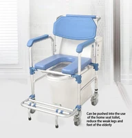 Powered Patient Lift Transfer Chair With Commode Foldable Bedside Commode Chair With Wheels Toilet 2