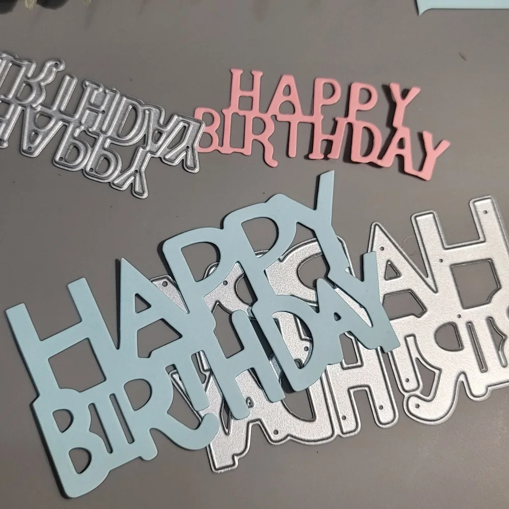 HappyBirthdayMetalCuttingDiesScrapbookEmbossingCraftDieCut