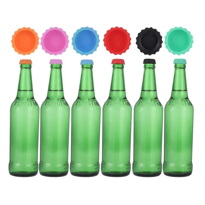 Candy Colors Silicone Beer Bottle Caps Bar Home Brewing Wine Making Barware Cover Bottle Cover  Soy Corktail Lid
