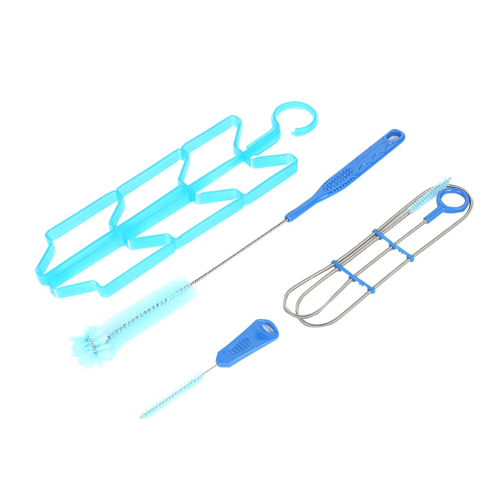 4Pcs 수분 공급 물 주머니 청소 키트 야외 캠핑 도구 물 주머니 튜브 브러시 물 가방 물 탱크 청소 도구