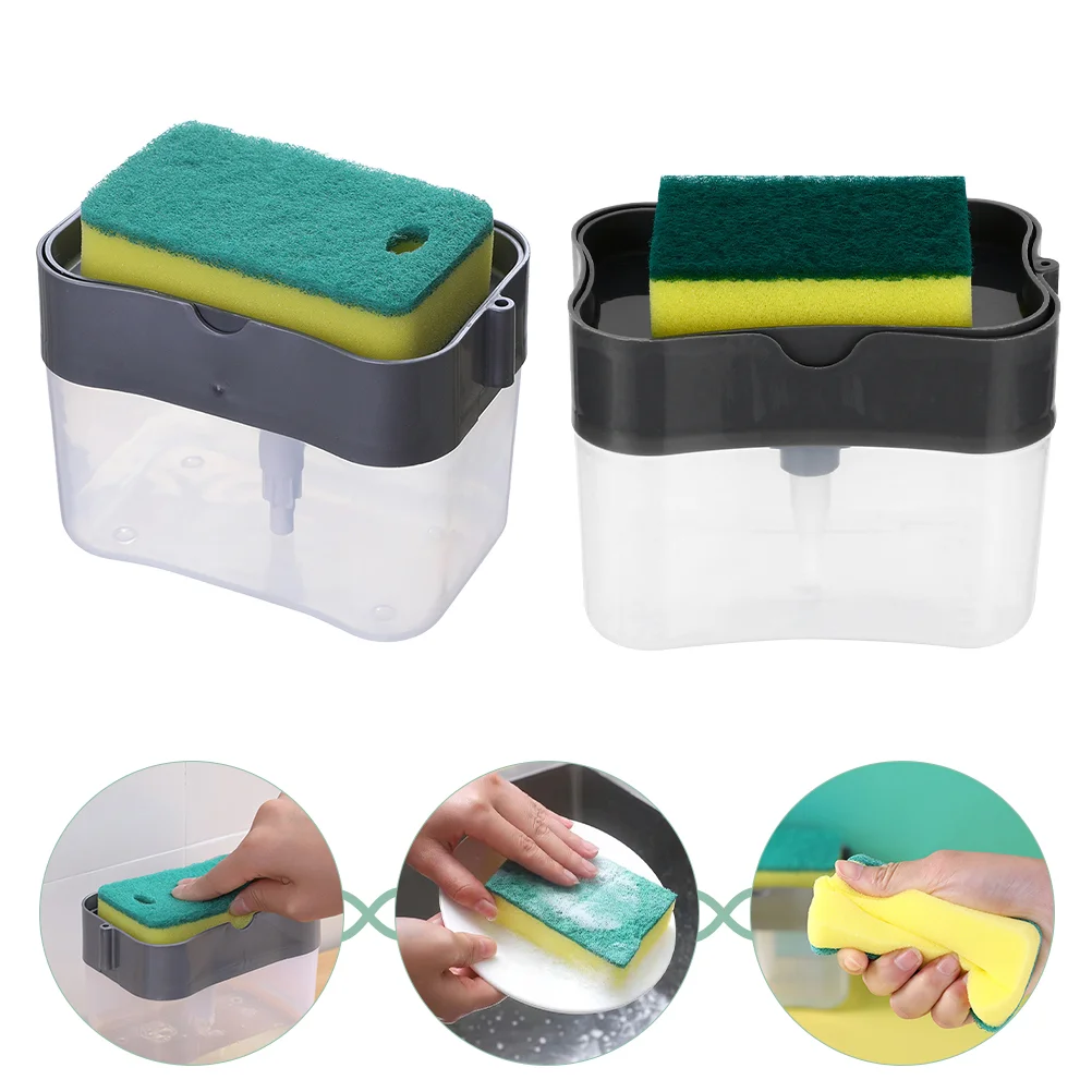 

2 Sets Soap Dispenser Dishes Kitchen Accessories for Mil Sponge Detergent Automatic