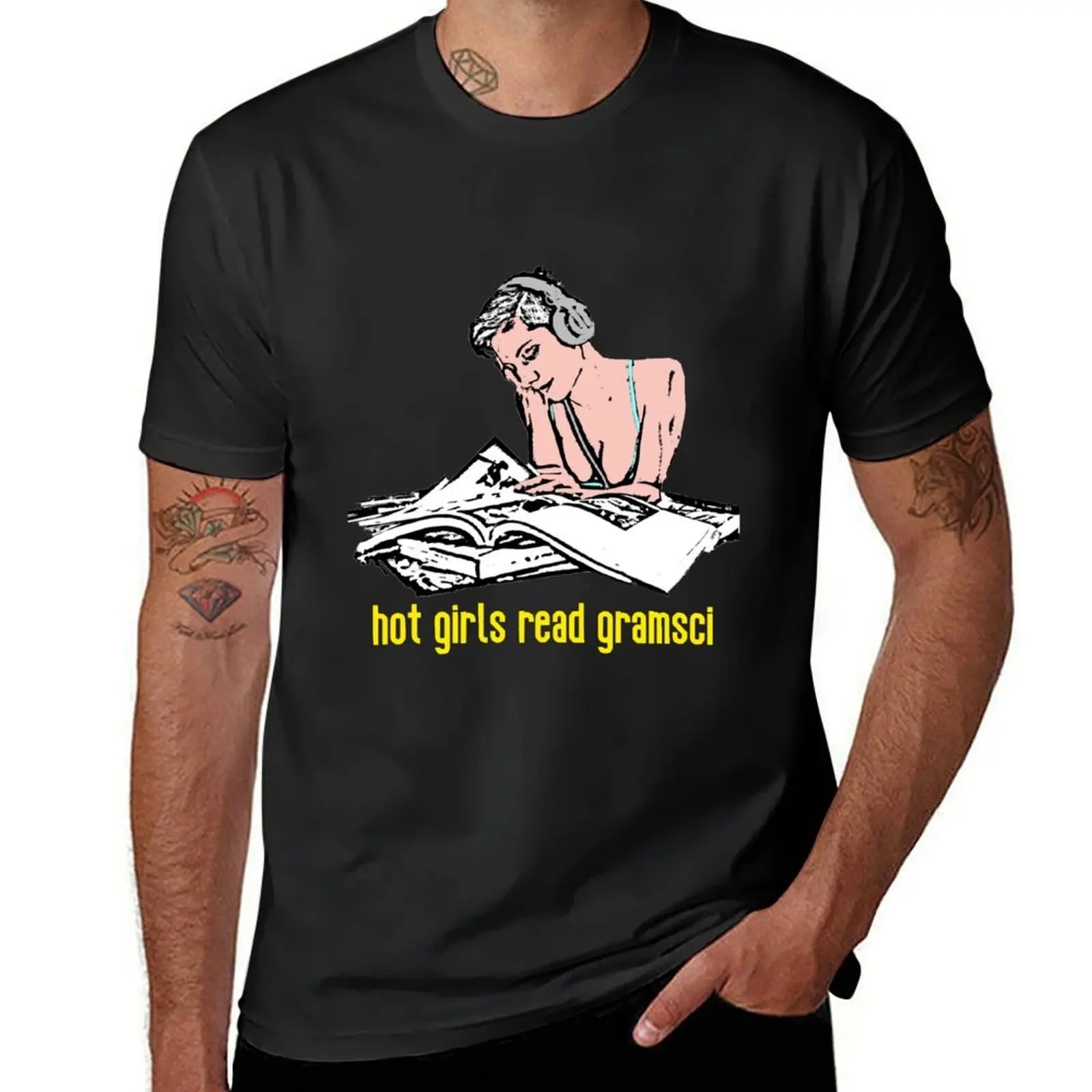 Hot Girls Read Antonio Gramsci T-Shirt sublime summer tops big and tall t shirts for men