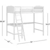 Contemporary Wood Arch Twin Size Loft Bed with Desk, White 2