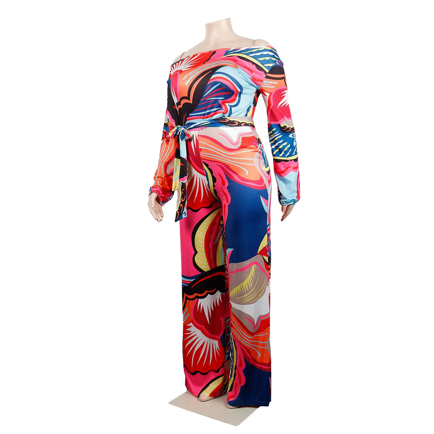 Plus Size Women Jumpsuit Club Print One Piece Outfit Sexy Fashion Long Sleeve Jumpsuits 2022 Autumn Casual Lady Loose Pants