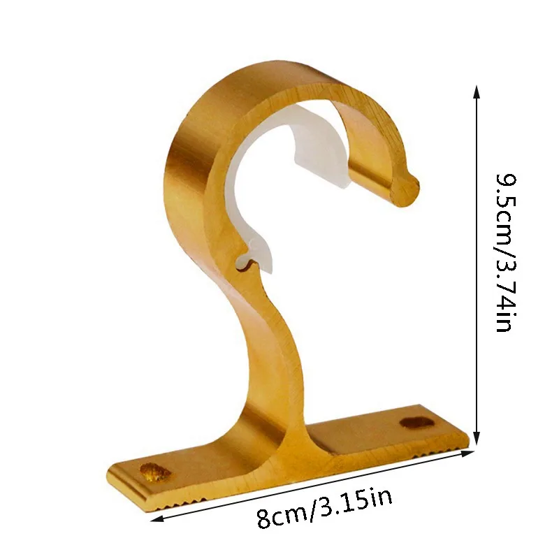 1PC Curtain Drapery Rod Holders Bracket DIY Rome Pole Curtain Brackets Aluminium Alloy Support Rack Home Decor