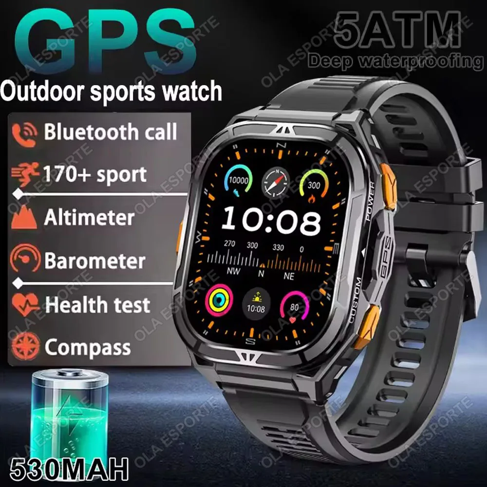 ตัวเลือกสินค้า สมาร์ทวอทช์กันน้ำ 5ATM พร้อม GPS ดูอัลแบนด์ เข็มทิศสำหรับกีฬา