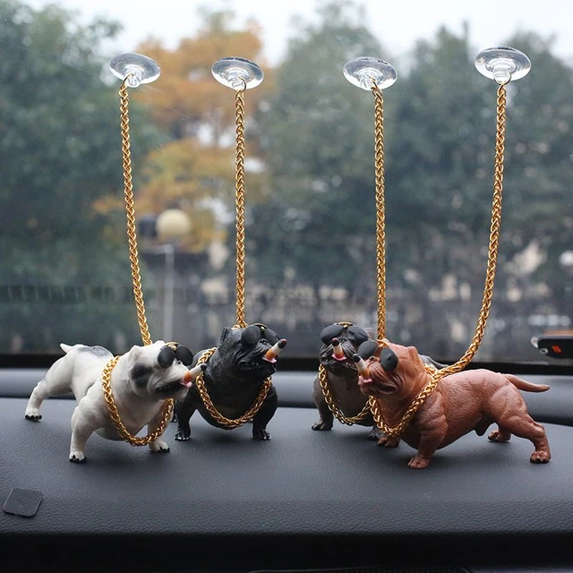 Car Decoration Ornaments Cool Dog Dashboard Bullys Puppy Figurine For Auto  Accessories Home Office Desktop Decor Auto Parts - Ornaments - AliExpress