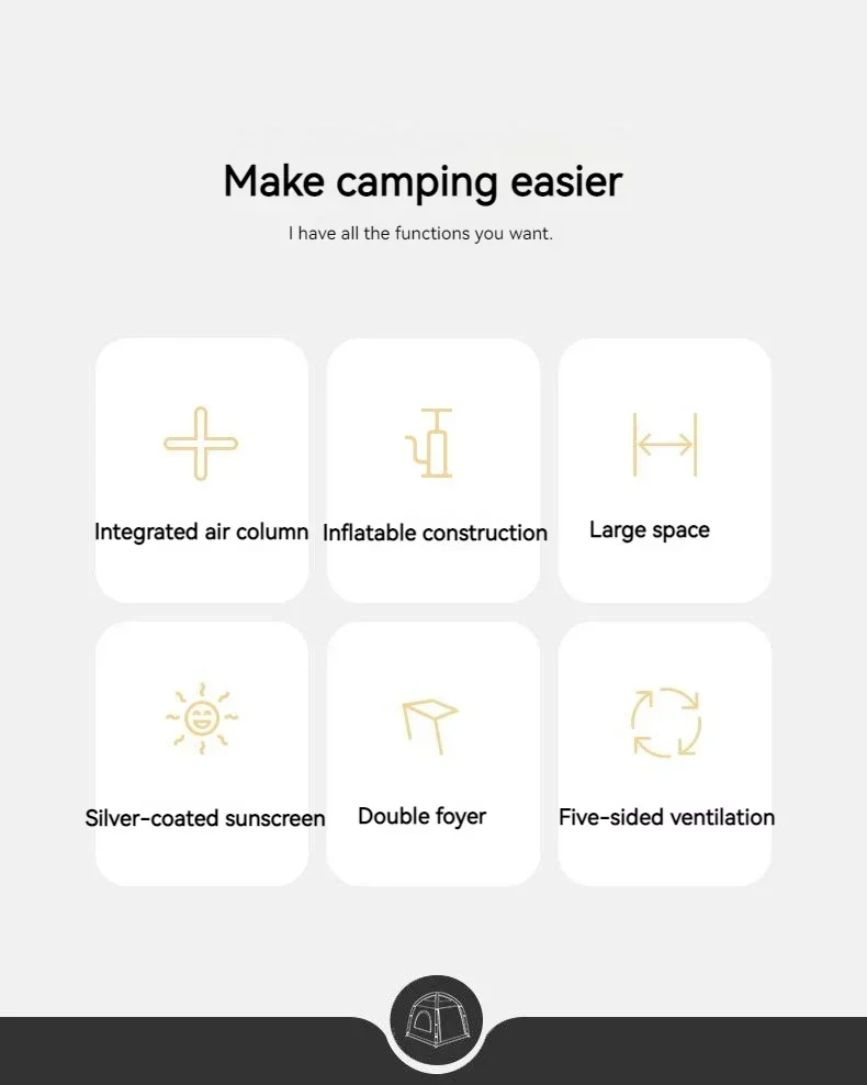 Portable Tent Coody Inflatable Camping Air Waterproof Type Campaign House 3 People Ultralight Beach Canopy One-touch Shelter 5 Portable Tent Coody Inflatable Camping Air Waterproof Type Campaign House 3 People Ultralight Beach Canopy One-touch Shelter 2