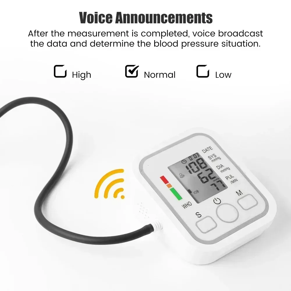 Accurate Heart Rate & Pulse Measurement Arm Blood Pressure Monitor with CE Certification for Home Use