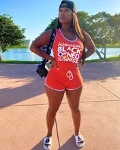 

Chocomist Romper Fashion Streetwear Letter Print Women Romper