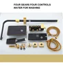 KEMAIDI Black Gold Shower Faucet Set Bathtub  4-way Mixer  Tap with Bidet and Shelf  Bathroom Rainfall Shower Systerm Wall Mount 6