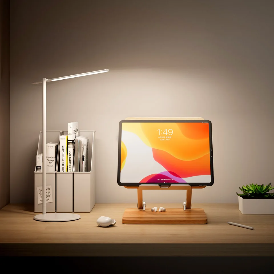 Universal de Madeira Desktop Tablet Suporte Metal Ajustável Dobrável Titular para Ipad Pro ar Mini 11 12.9 Samsung Xiaomi Huawei Suporte