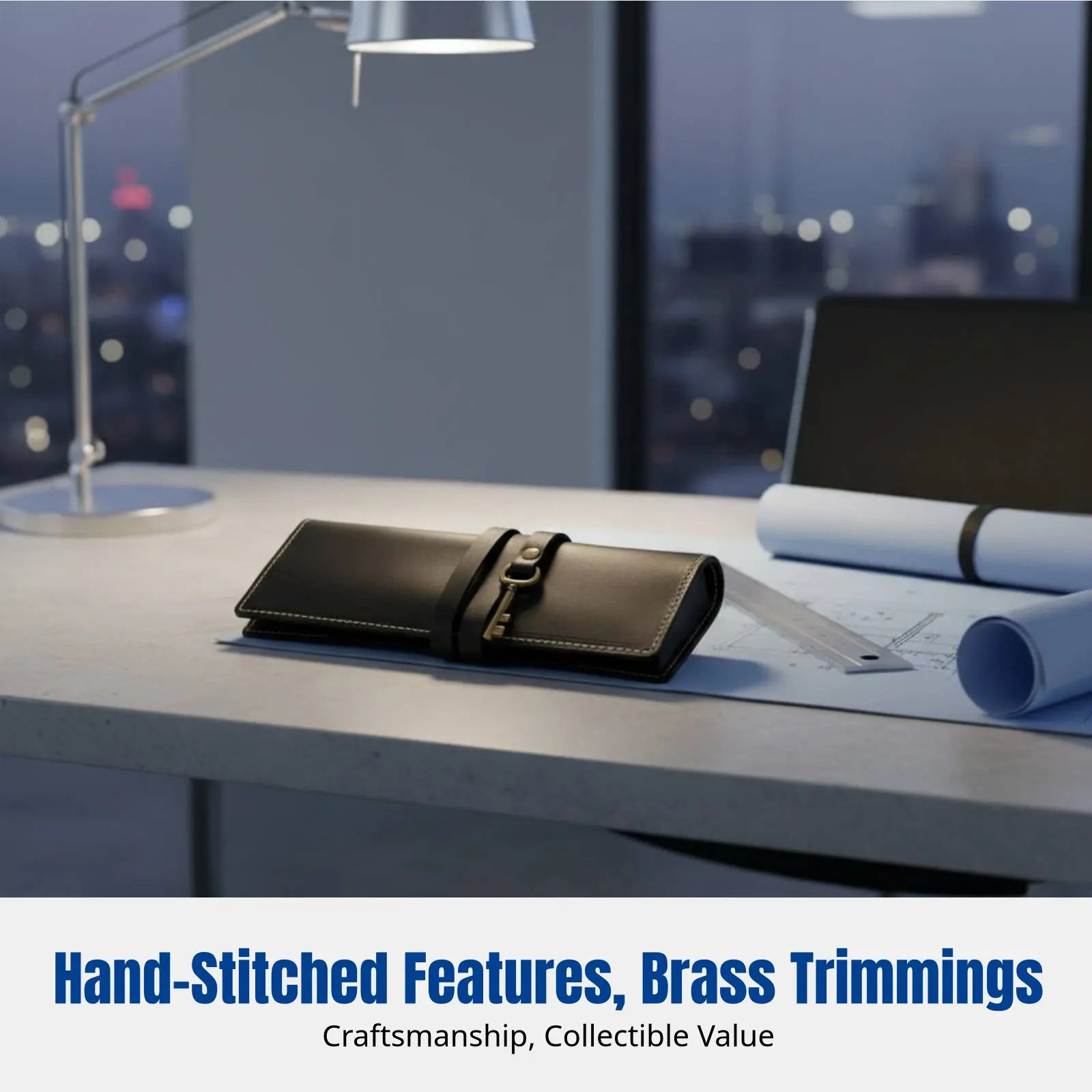 빈티지 소가죽 펜 롤, 천연 가죽 펜 케이스, 미니멀리스트 예술적 다기능 접이식 필기구 가방