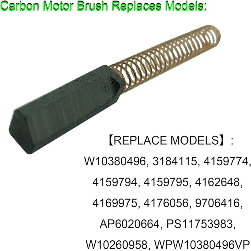 W10380496 Carbon Motor Brushes for KitchenAid Mixers 9706416 W10260958 WPW10380496 PS3495098 AP5178083（2PCS）