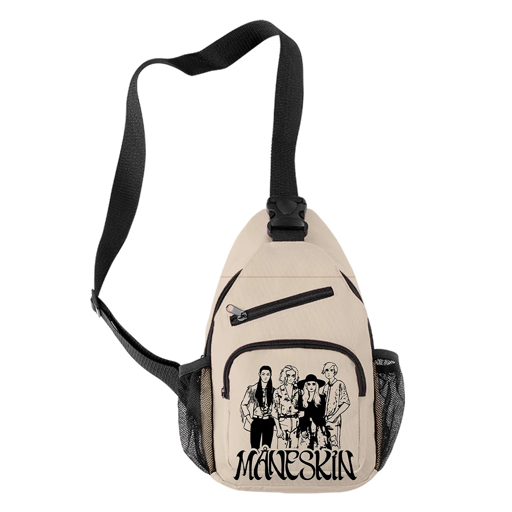 Popular Youthful Maneskin Boys/Girls 3D Print Chest Bags Oxford Waterproof Sports Crossbody Travel Bag Shoulder Bags