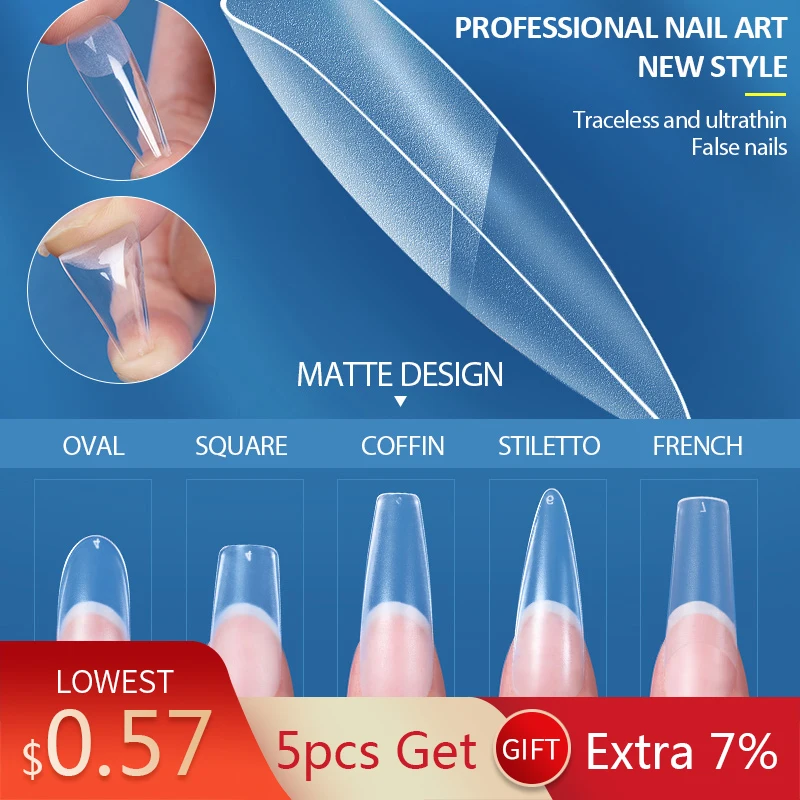 Md Mad Doll 120pcs Fake Nail Tips Press On False Nail Full Cover Coffin