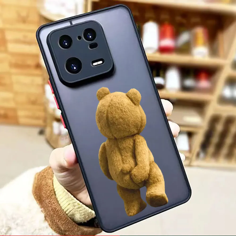 thumbnail image 1 of Funda mate para Xiaomi 13 12 12S 12T 11 11T 10 10T 10S 9 8 5X PRO LITE 5G Funda Coque Capa Shell travieso t-oso de peluche pareja, 1 of 5