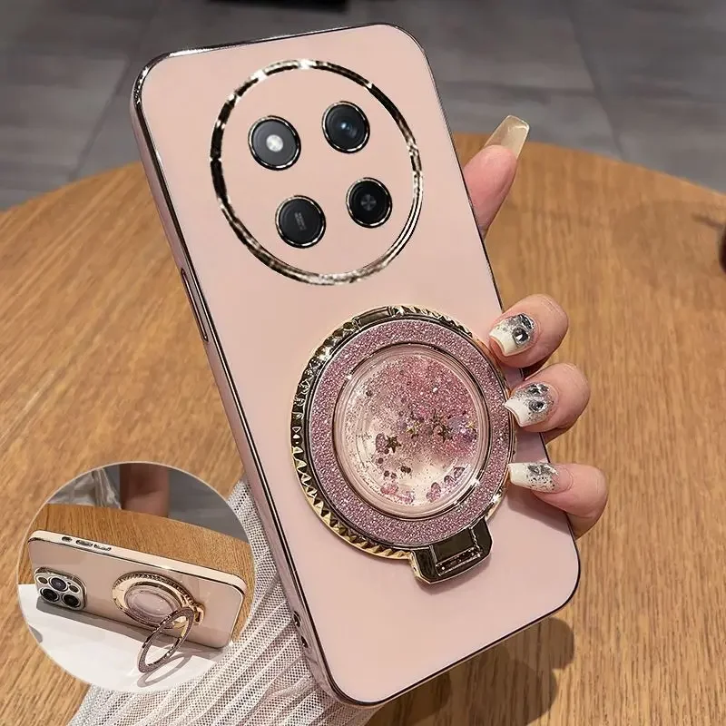 Fashionable Galvanized Quicksand Bracket Phone Case