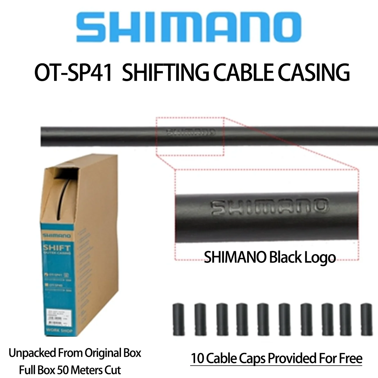 SHIMANO-SP41-SHIFTING-CABLE-CASING-ORIGINAL-BLACK-LOGO-OT-SP41-1-2-3m ...