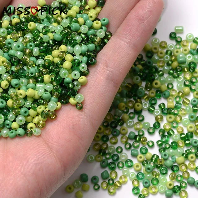 300-1500Pcs 3mm Czech Glass Seed Beads Mix Green Loose Spacer Beads For  Kids Jewelry Making Handmade Bracelet Necklace Accessory - AliExpress