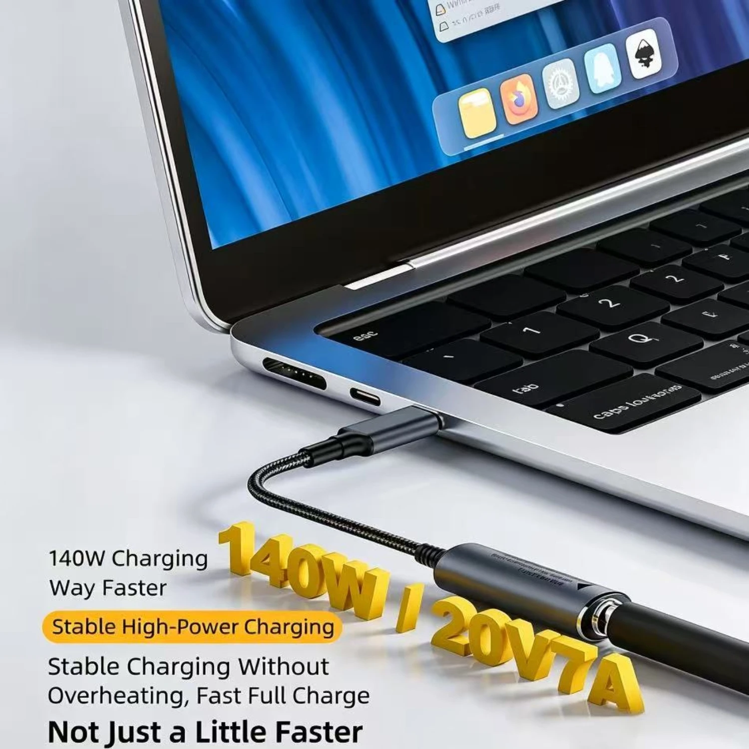 140W DC-USB C DC 암입력-타입 C 수출력 전원 충전 케이블 PD 자동 인식 칩 탑재, 휴대폰, 태블릿 충전용