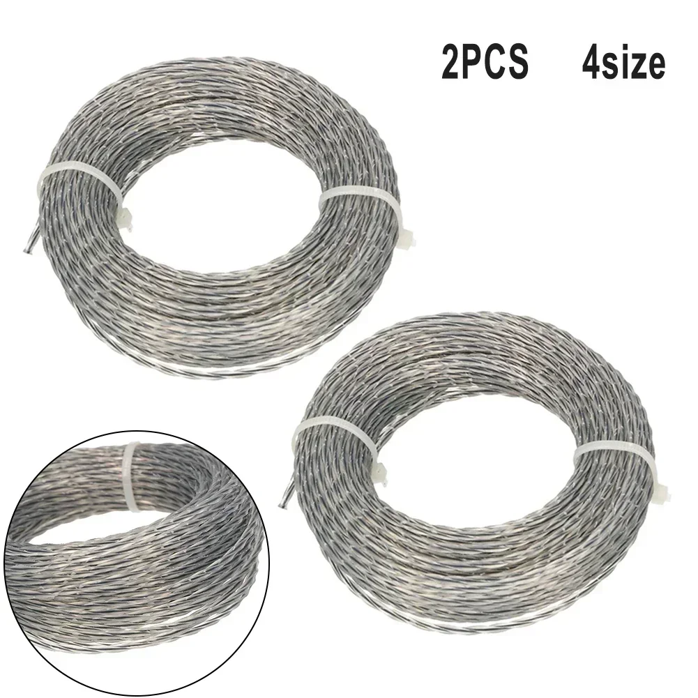 Core-reinforced Grass Trimmer Line 2.0-3.0 MmX15m 30m Line Spool Lawn Trimmer Mower Cord Replacement 4 Size Garden Tool 2 Sets