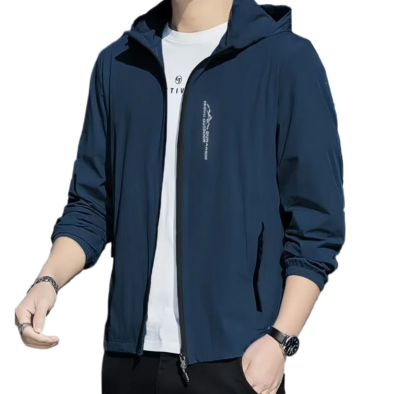 Korean Style Sun Protection Hoodie Jacket for Men Thin Breathable UV Shield Outdoor Windbreaker Fishing Hiking Sun Jacket Unisex