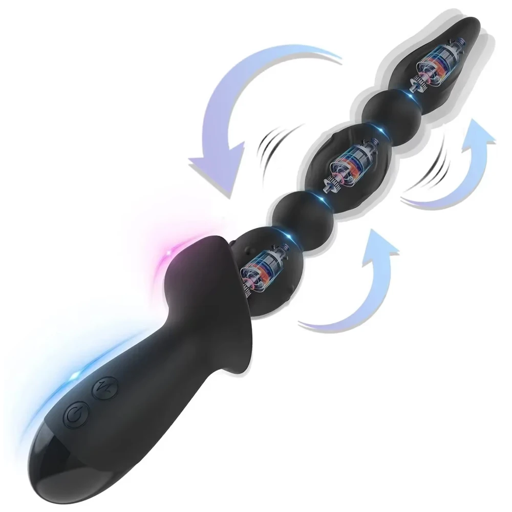 Perlen Anal Vibratoren Männlichen Prostata-massagegerät Vagina Anus Masturbator Vibrierender Anal Butt Plug Sex Spielzeug Für Frauen Männer