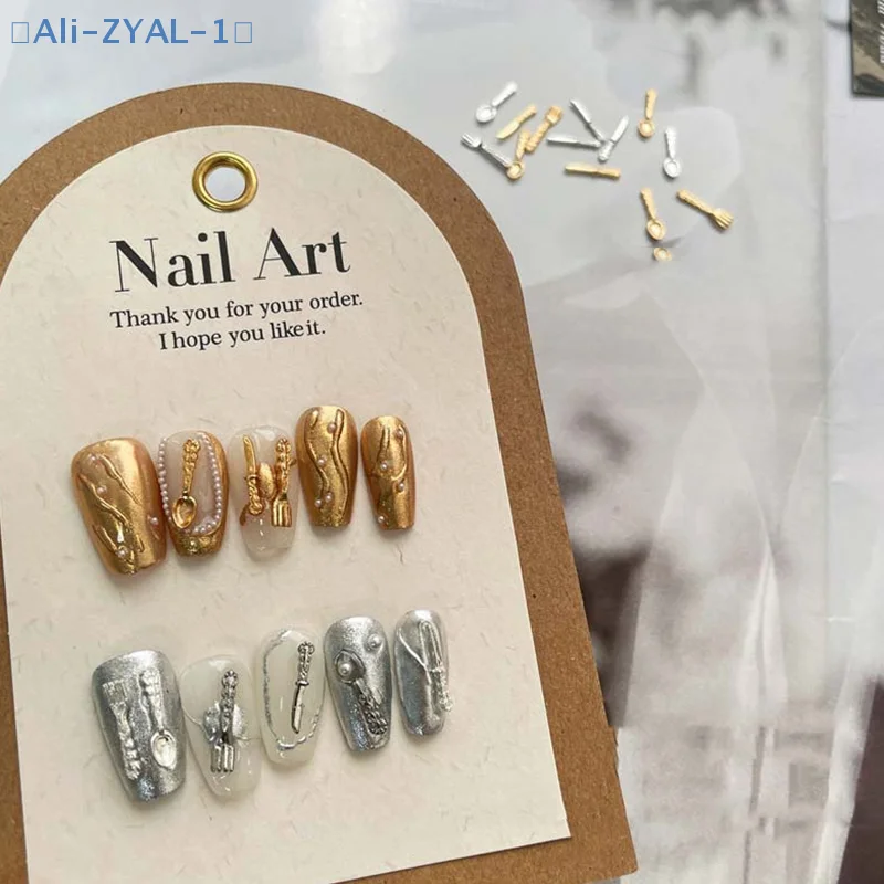 【ZYAL-1】식기류 시리즈 나이프 포크 스푼 3D 실리콘 네일 몰드 네일 아트 소프트 스탬핑 플레이트 DIY 매니큐어 조각 템플릿