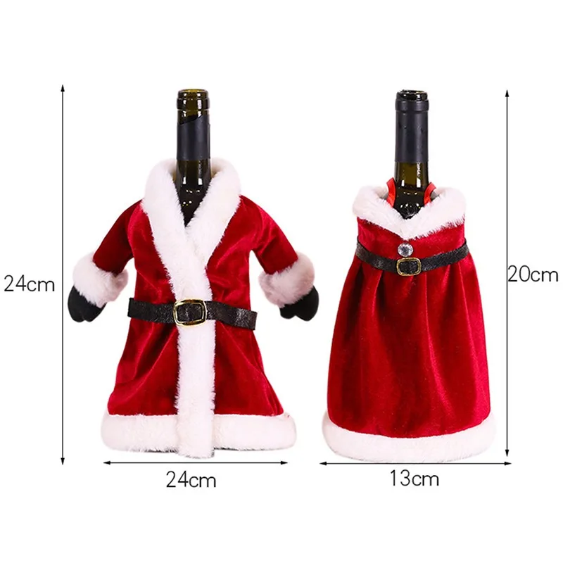 Description Picture 3 of itemChristmas Wine Bottle Covers Decoration Knitted Sweater Santa Claus Wine Bottle Decorations Christmas Party Favors Supplies Gift
