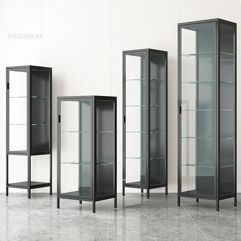 Italian High-end Sense Wine Cabinets for Living Room Glass Door Display Cabinet Minimalist Light Luxury Bar Furniture Showcase