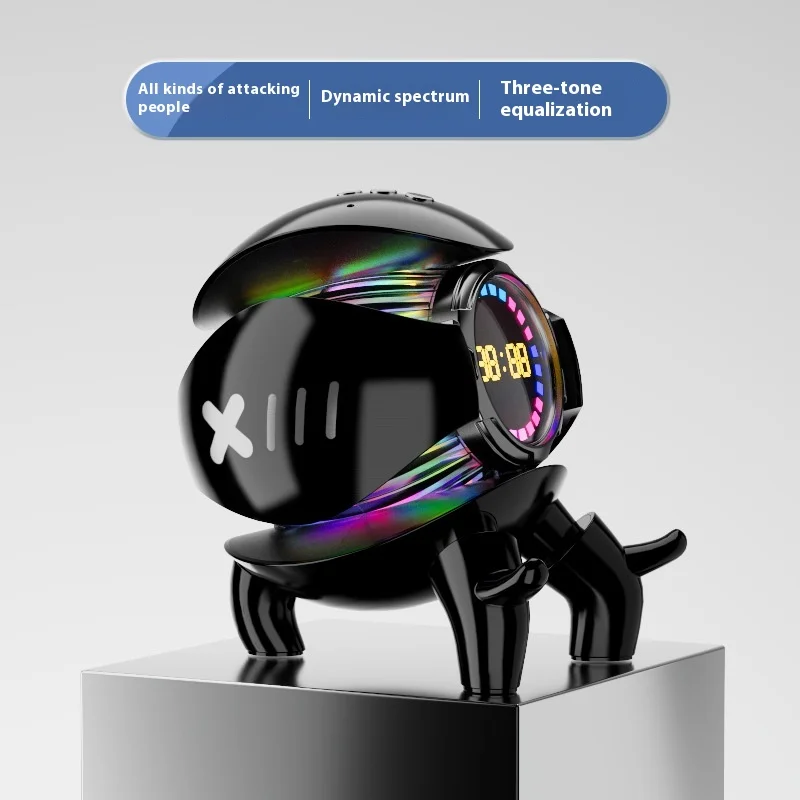 Smart Robot Bluetooth Alarm Clock Speaker Stereo Interactive Wireless Audio Tf Card Fm Radio Portable Monster Image Gifts