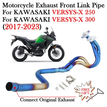 Slip On Motorcycle Exhaust Modify Front Link Pipe Escape Connect Original Muffler For KAWASAKI VERSYS-X 250 300 2017 - 2022 2023