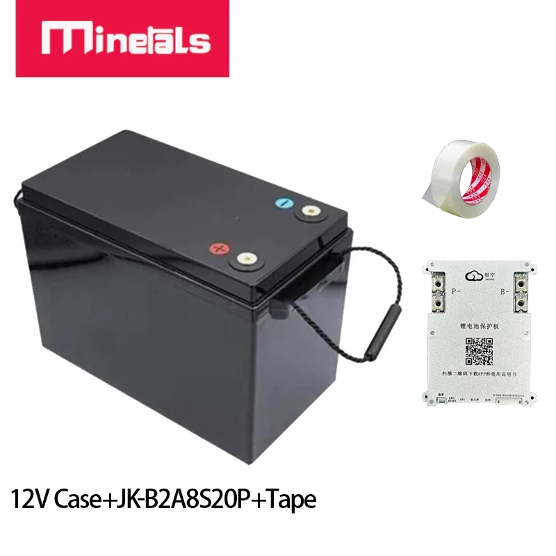 12V 배터리 케이스 DIY 휴대용 배터리 상자 4S 280AH 230AH 옵션 Jikong 200A BMS 2A RV 요트 용 밸런스 TFT LCD 테이프 볼트