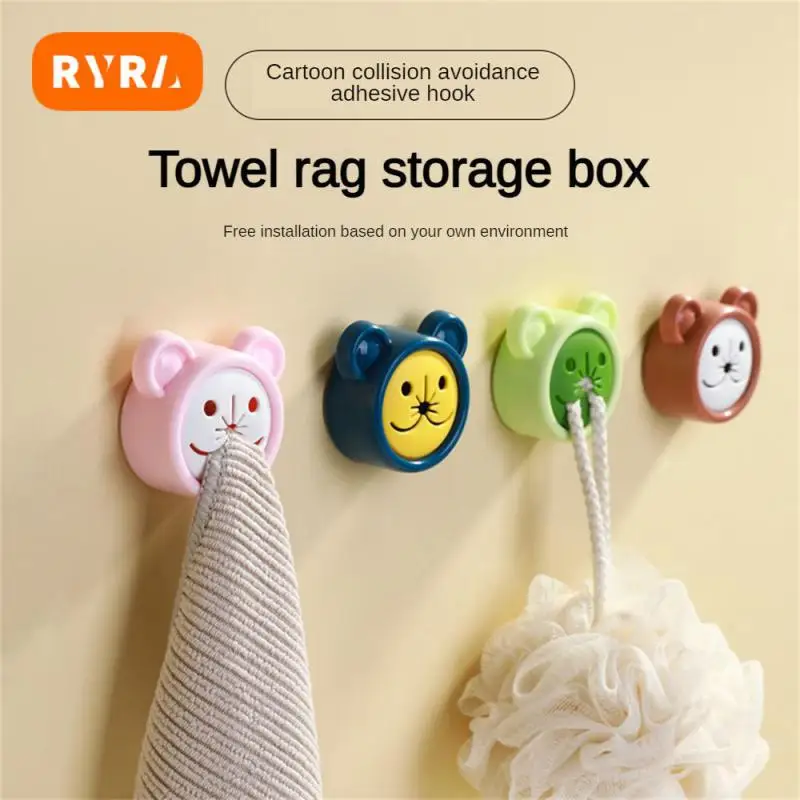 

Storage Box Punch-free Heat And Cold Resistance Strong Viscous Strength Wall-mounted Storage Cartoon Cute Fun Hook Towel Plug