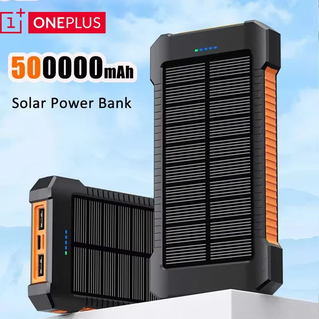 Oneplus 500000mah Solar Power Bank Portable Large Capacity Super Fast Charging Outdoor External Battery For Huawei Samsung 2026