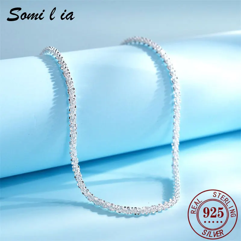 

SOMILIA Fashion 18K Yellow Gold Necklace Authentic S925 Sterling Silver Sparkling Clavicle Sweater Chain High Jewelry For Woman
