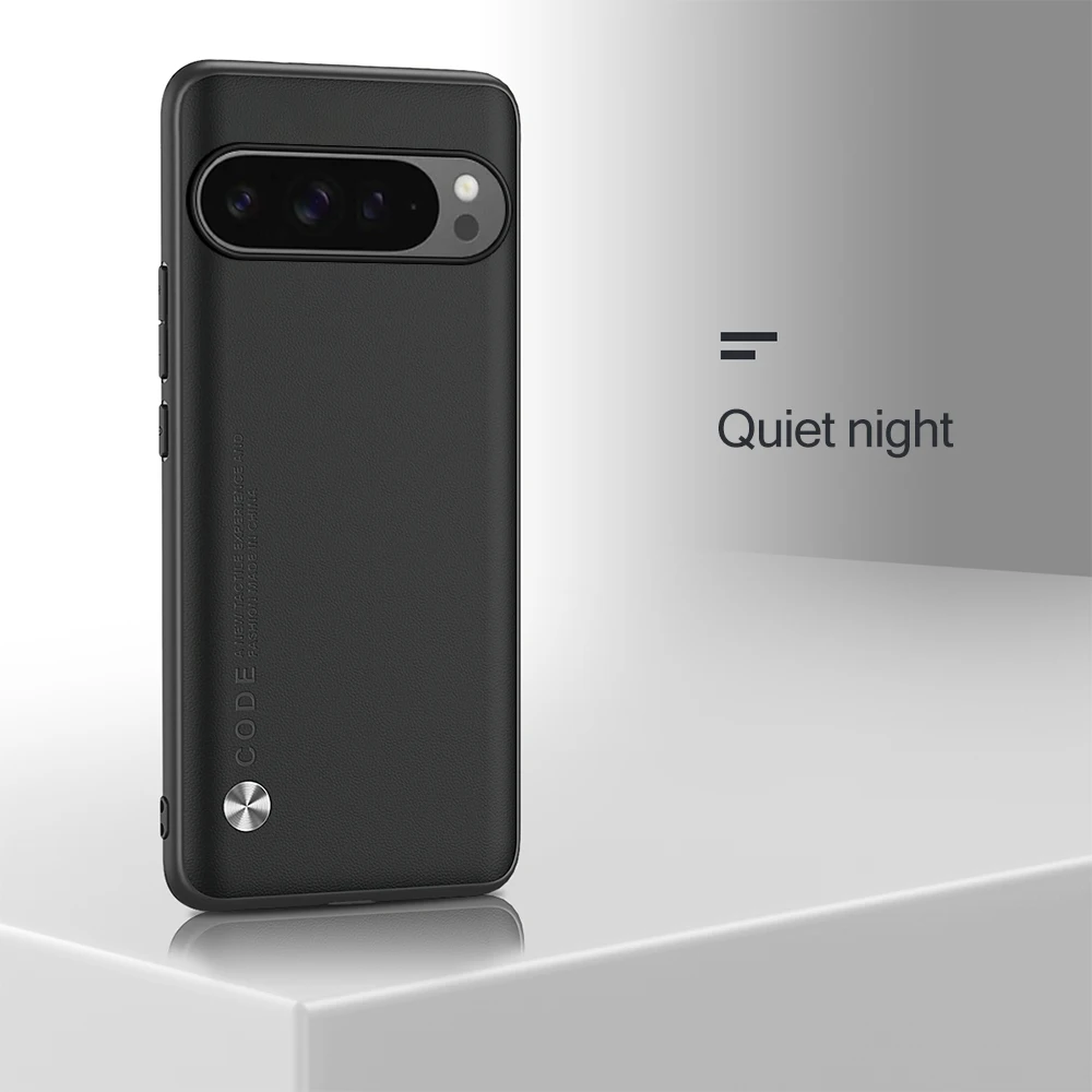 Luxurious Plain Leather Back Cover with Soft TPU Frame Protection