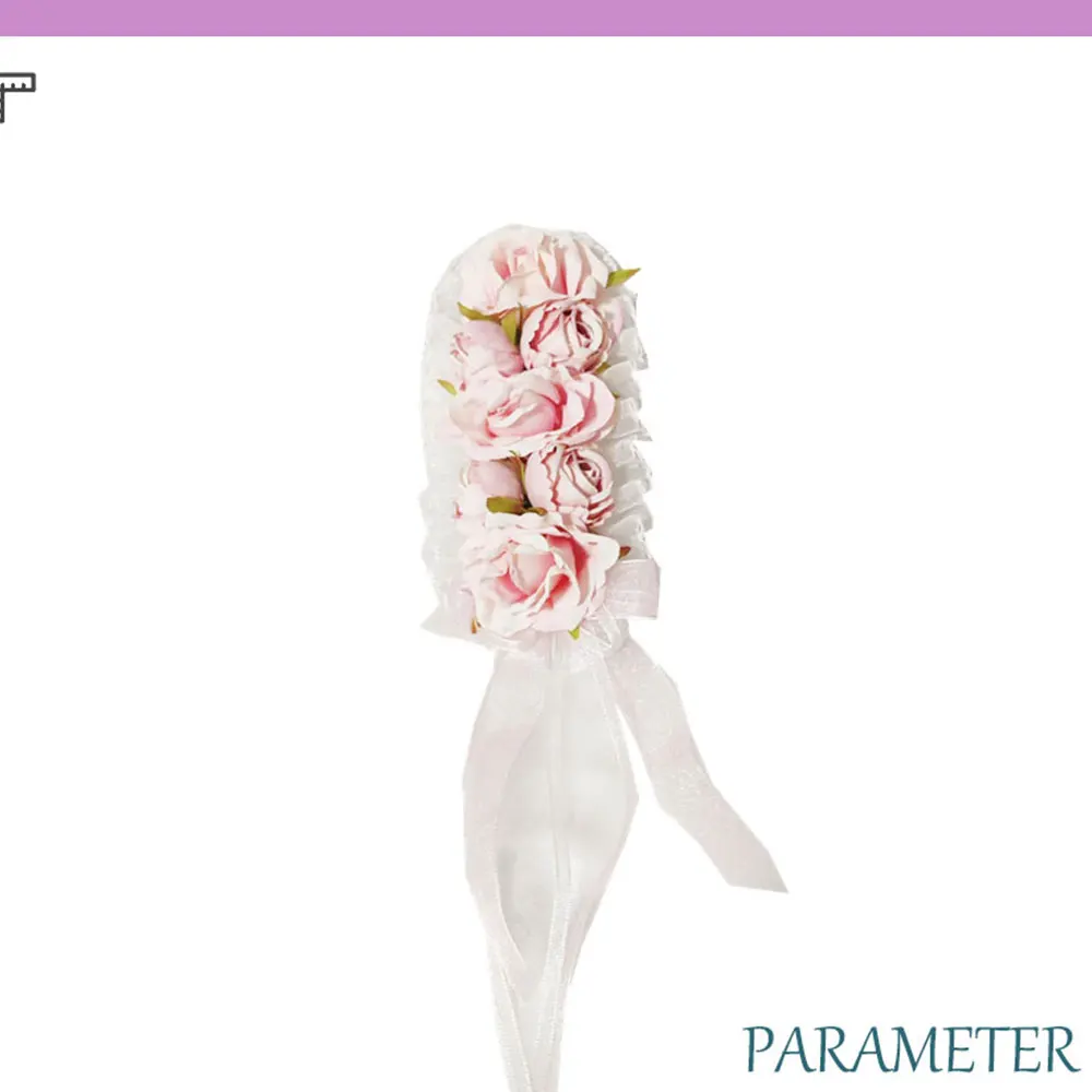 

Children Headdress Pretty Handmade Rose Lace Ribbon Hairband Little Girl Daily Activity Dress Up Princess Style Hair Accessories