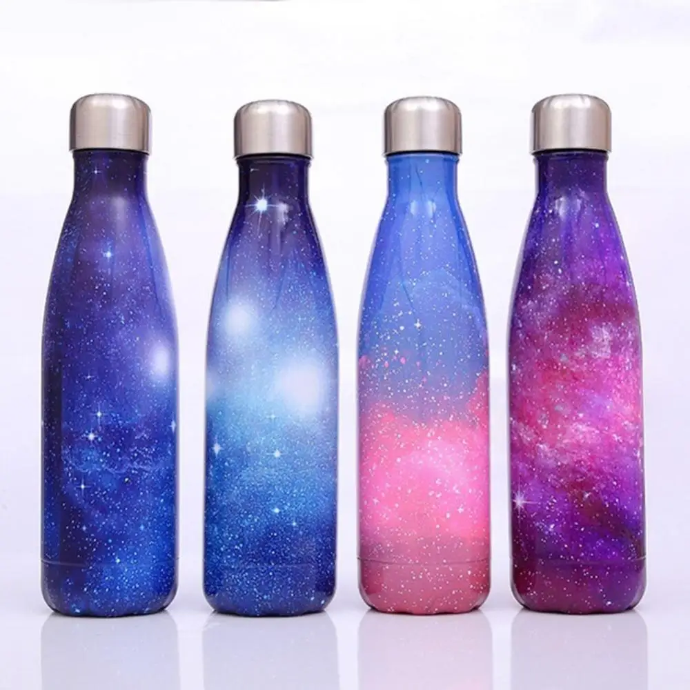 500ML Starry Sky/Plating Stainless Steel Insulated Water Bottle Sport Flask Cup Anti-leak Durable BPA-free Sport Bottles