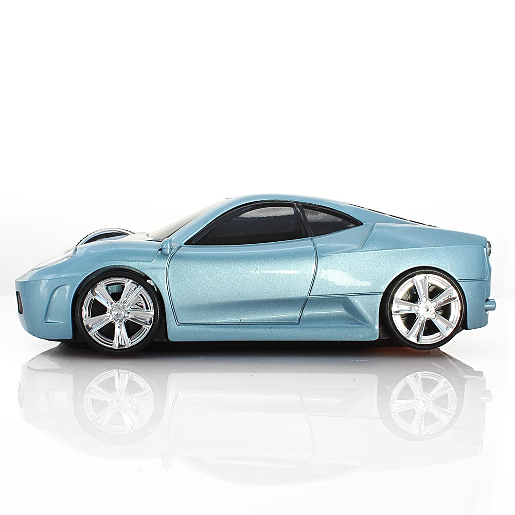 Wireless Ergonomic Car-Shaped Optical Mouse with Blue LED Light