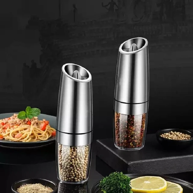 Gravity Electric Salt Pepper Grinder Set Battery Automatic Operation,  Adjustable Coarseness Mill Grinders Led Light Kitchen Tool - Mills -  AliExpress