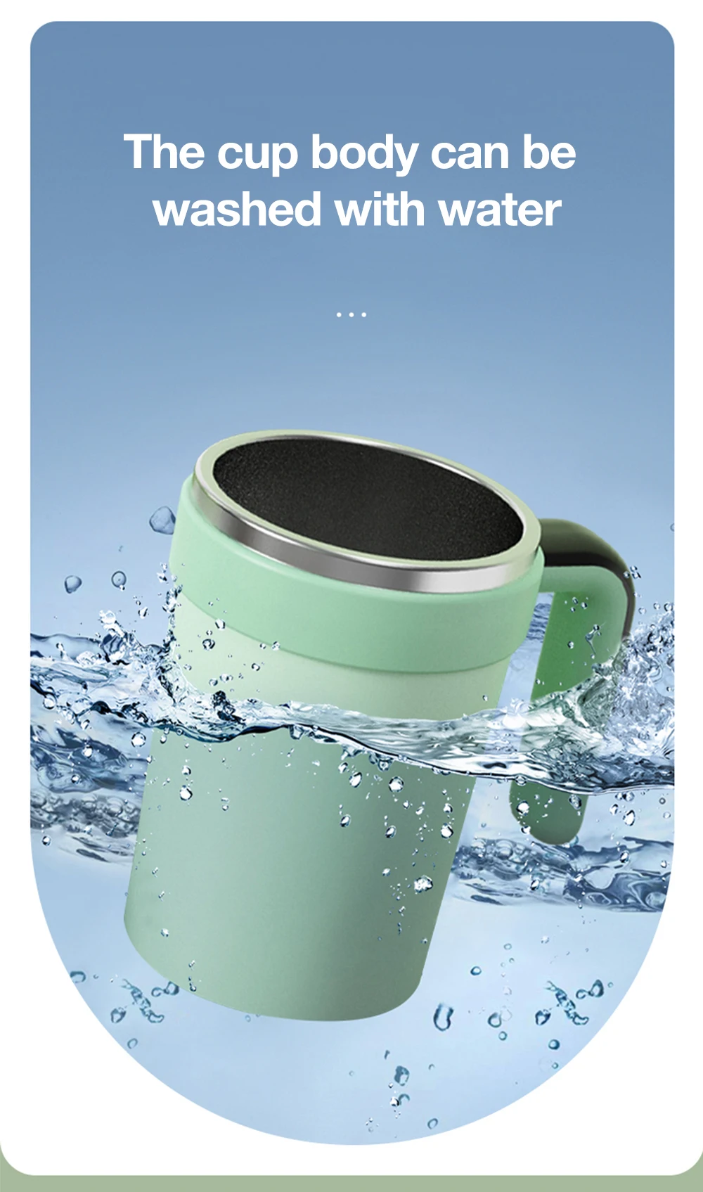 Abnehmbarer automatischer Mischbecher mit intelligenter Temperaturmessung, wiederaufladbarer Becher, geeignet für_voghion.com