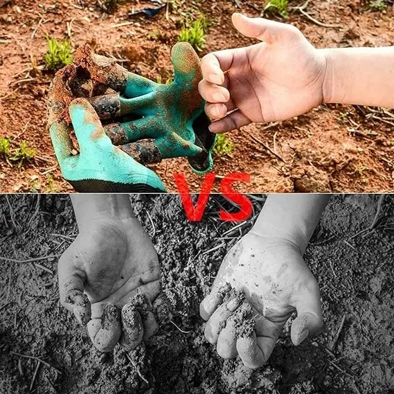 1 Pair Horticultural Gloves With Claws, Suitable For Digging Gardening Suitable For Hand Protection In Plantation And Yard Work