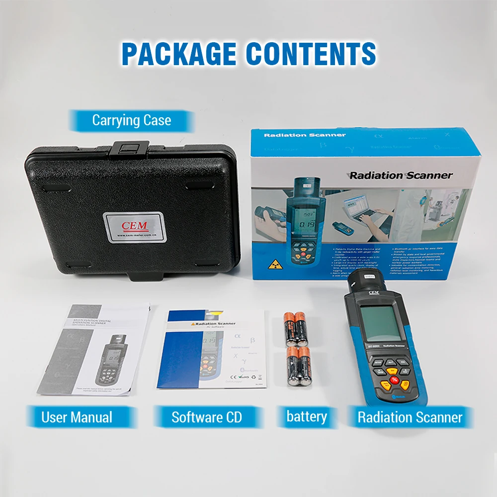 전문가용 핵 방사선 감지기 가이거 계수기 핵 방사선 스캐너 알파 베타 감마 X선 감지기 휴대용